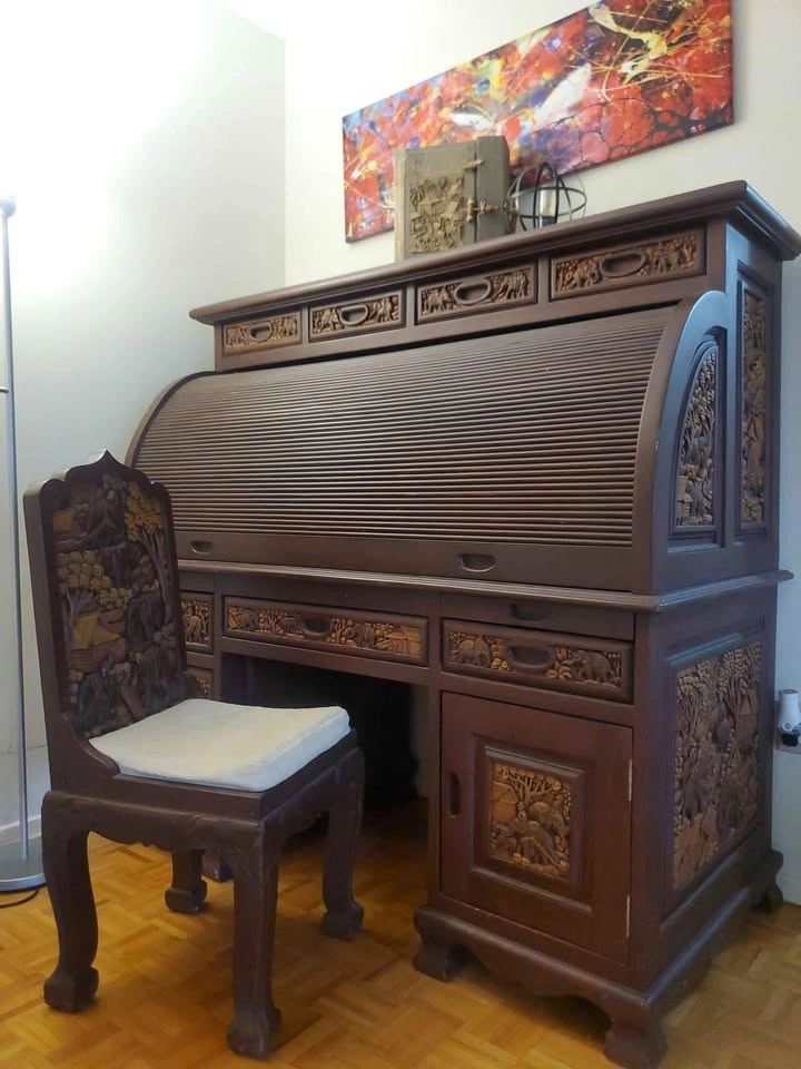 Hand Carved Teak Desk