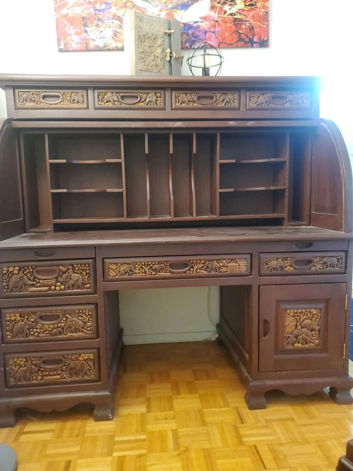 Hand Carved Teak Desk - photo 2