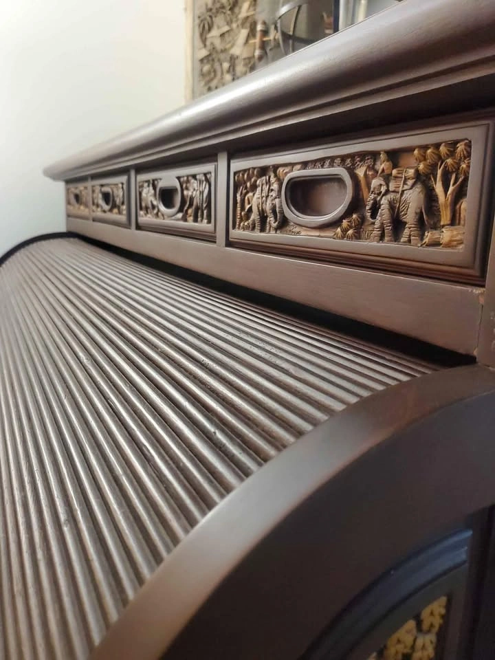 Hand Carved Teak Desk - photo 3