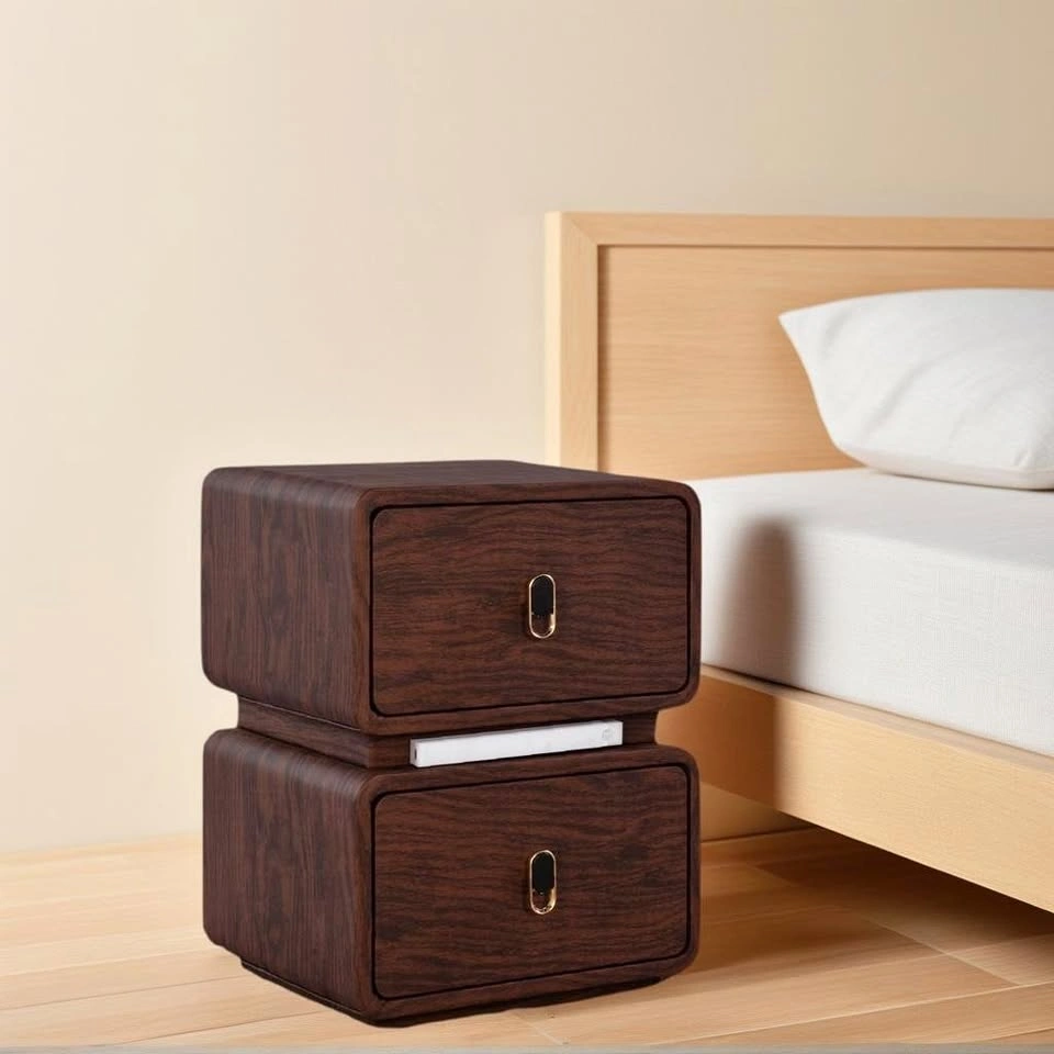 CBD026 A2408 Modern Nightstand Leather Finish Motion Sensor Ligh