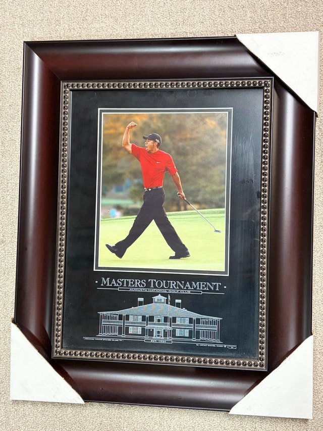 Tiger Woods Masters Golf Tournament Etched Glass Memorabilia