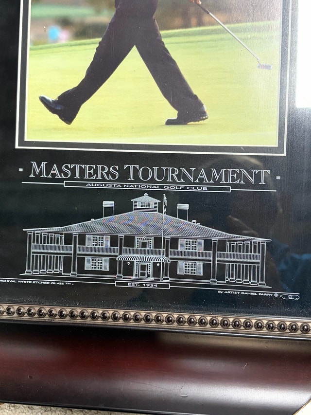 Tiger Woods Masters Golf Tournament Etched Glass Memorabilia - photo 2