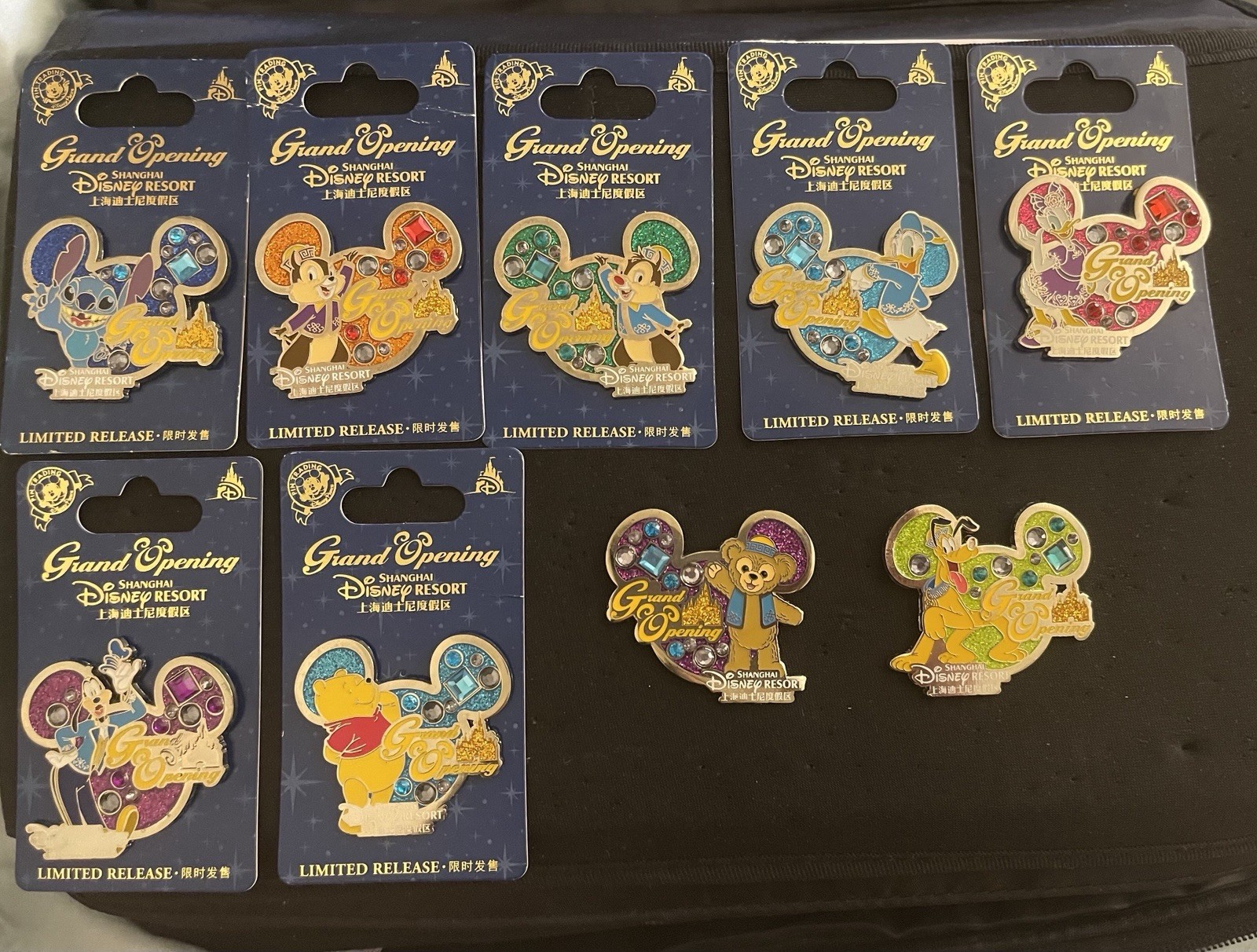 Disney Shanghai Grand Opening 9 Pin Set Authentic Limited Releas