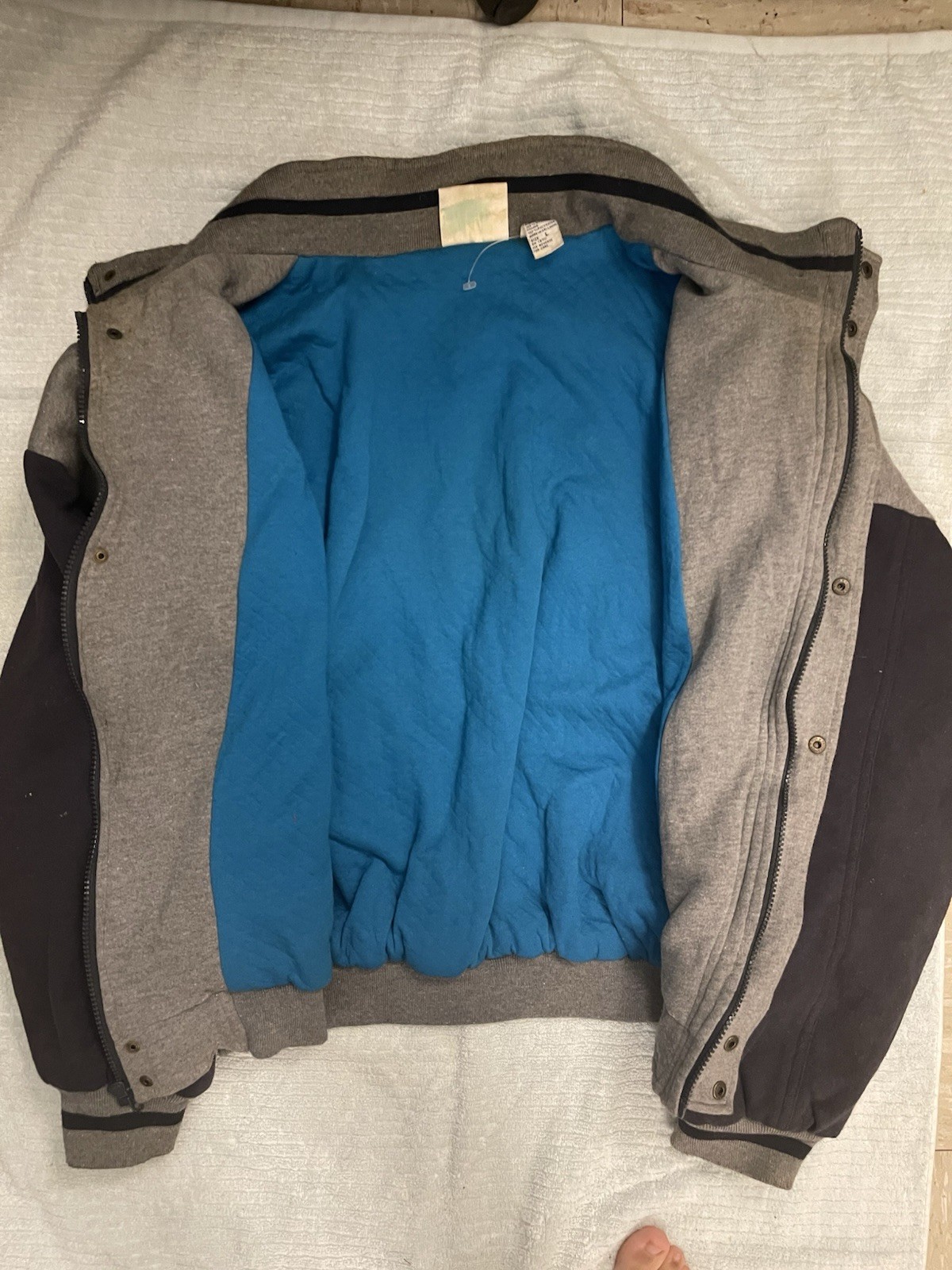 Vintage Men's ClayBrooke Sport Jacket Grey Snap Button Mock Neck - photo 4