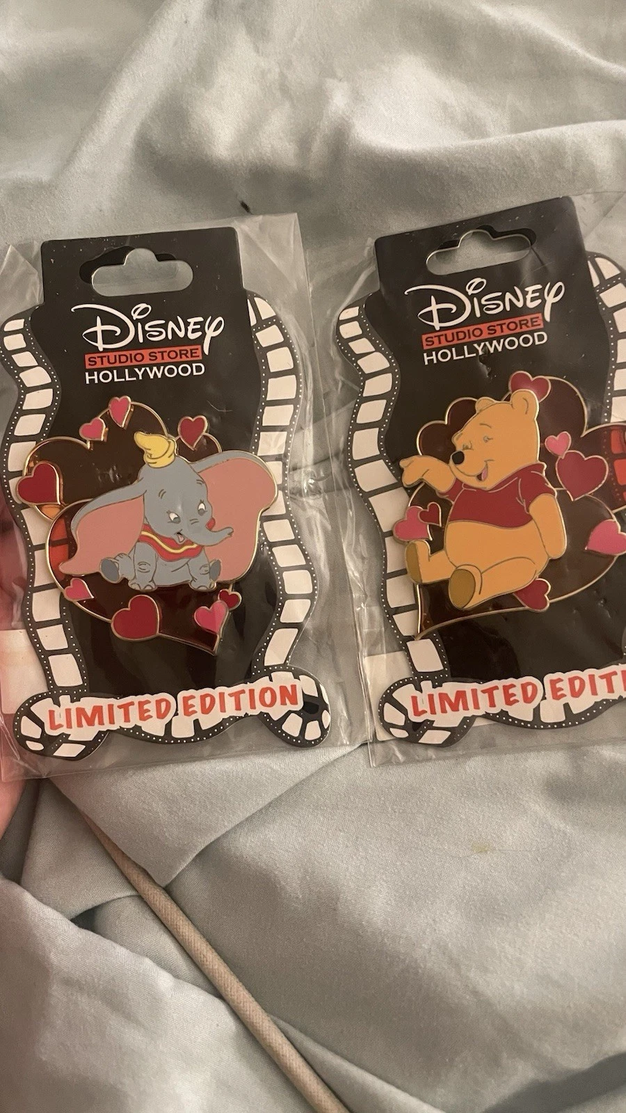 Disney Pooh & Dumbo Stained Glass Pins Set LE 300 Valentine