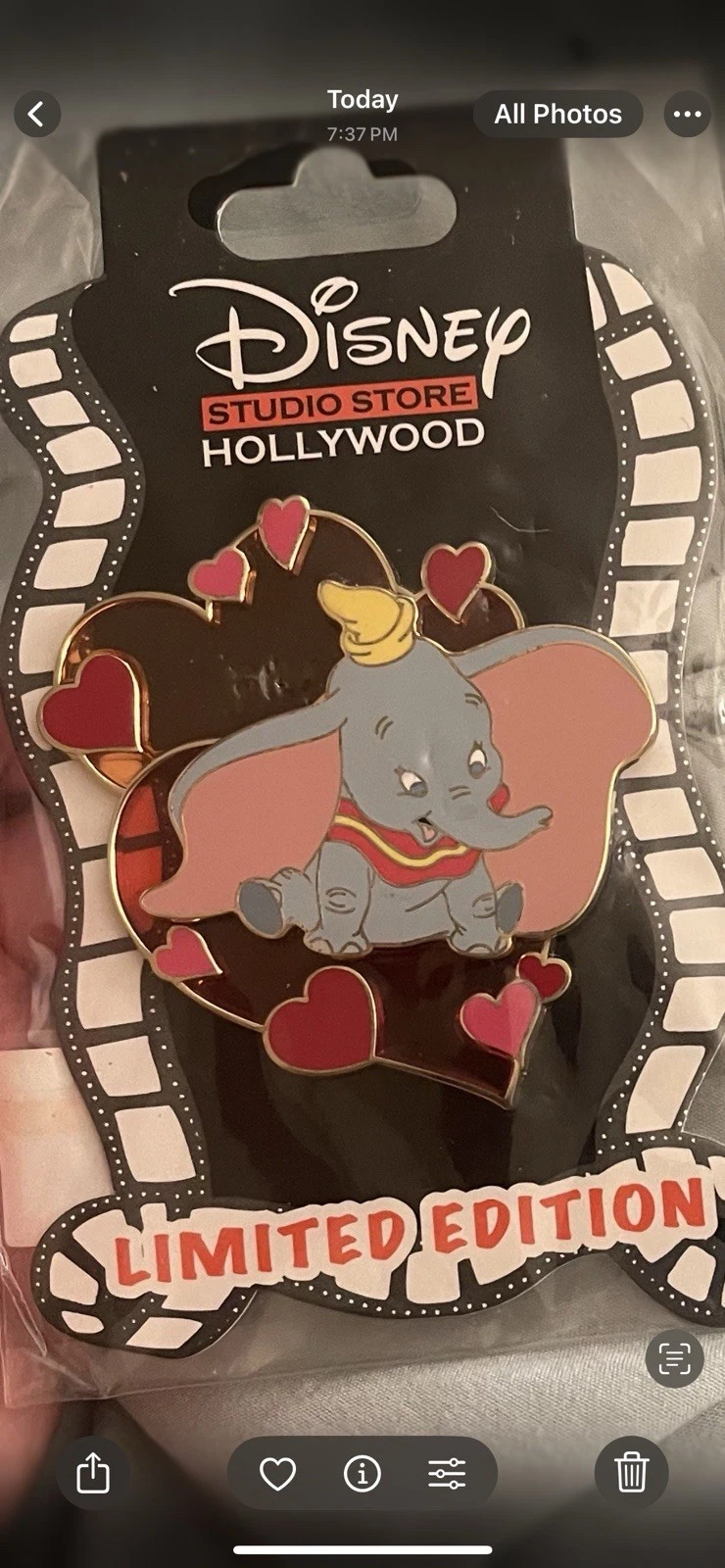 Disney Pooh & Dumbo Stained Glass Pins Set LE 300 Valentine - photo 3