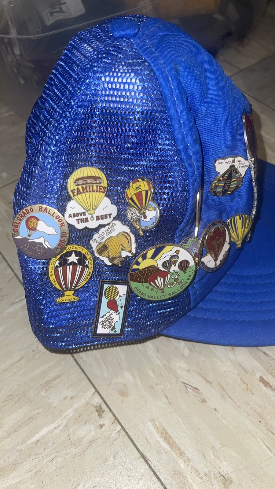 Vintage Trucker Hat w/ Rare Hot Air Balloon Pins - photo 3