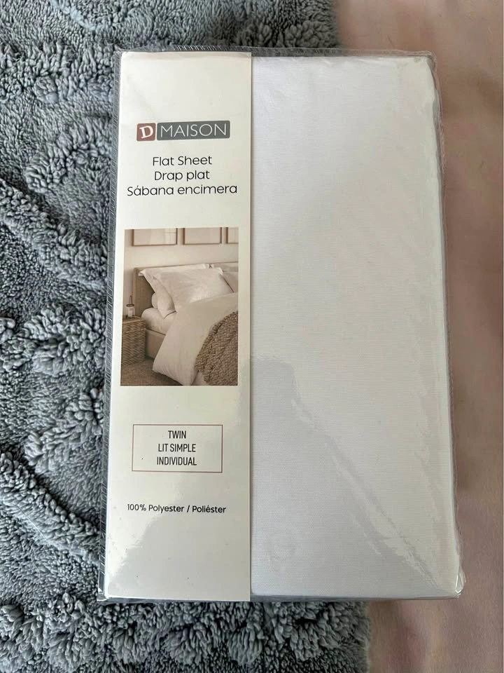Brand New White Twin Bed Flat Sheet