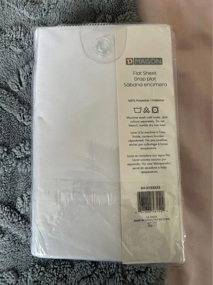Brand New White Twin Bed Flat Sheet - photo 2