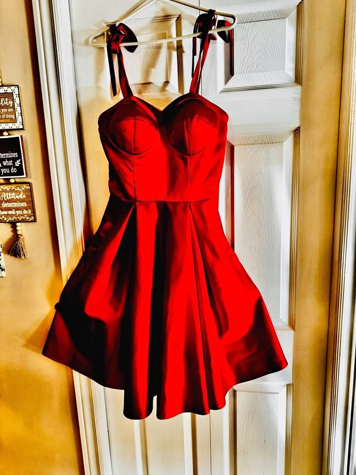 Bright and beautiful RED Satin Dress