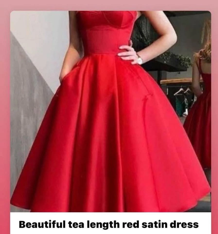 Bright and beautiful RED Satin Dress - photo 5