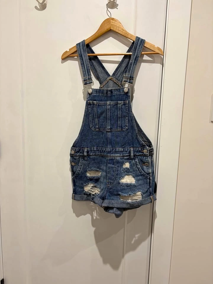 Bluenotes Distressed Denim Overalls