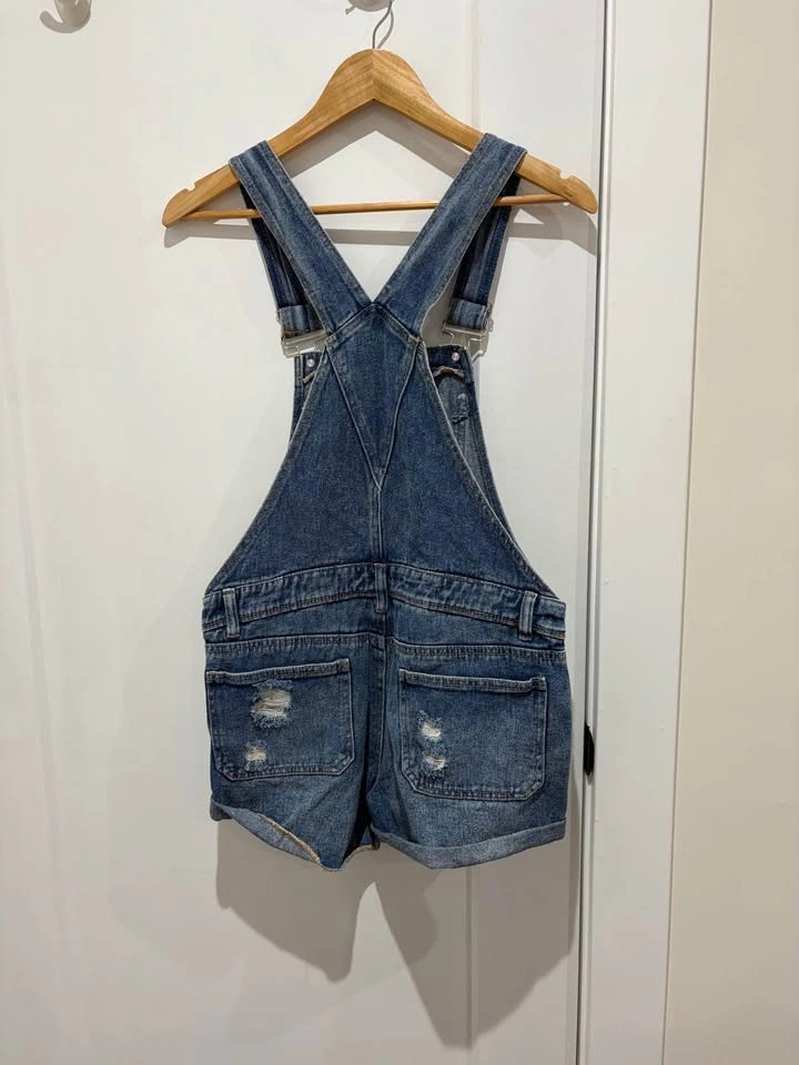 Bluenotes Distressed Denim Overalls - photo 2
