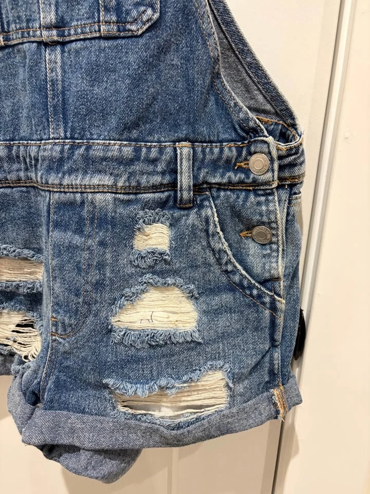 Bluenotes Distressed Denim Overalls - photo 5