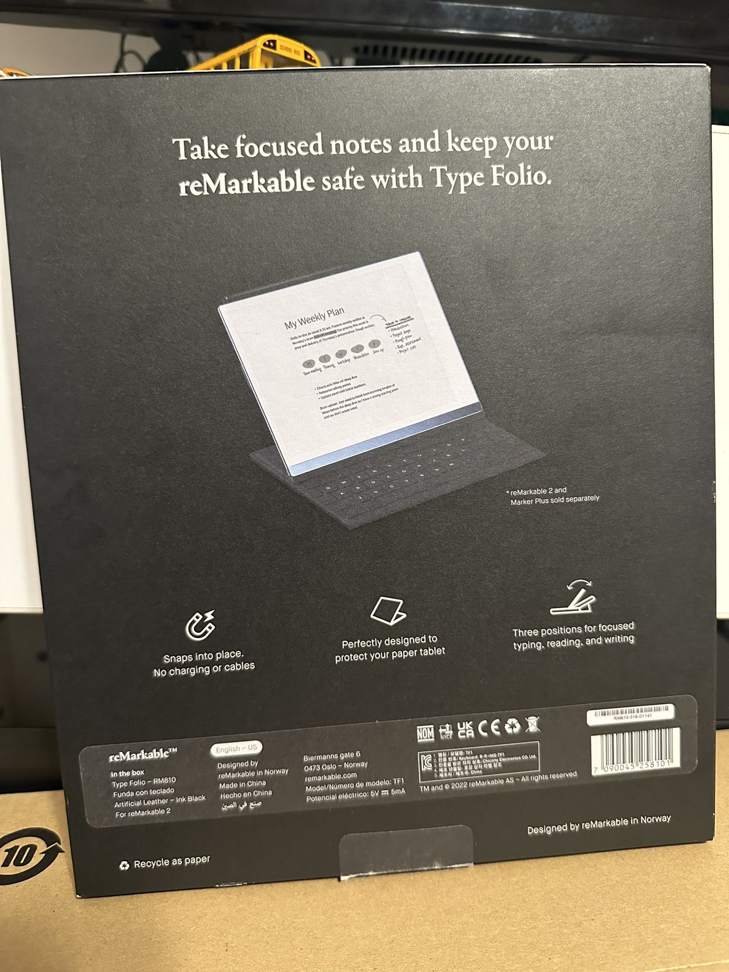 reMarkable Paper Pro Folio Keyboard for 11.8'' Tablet - Basalt