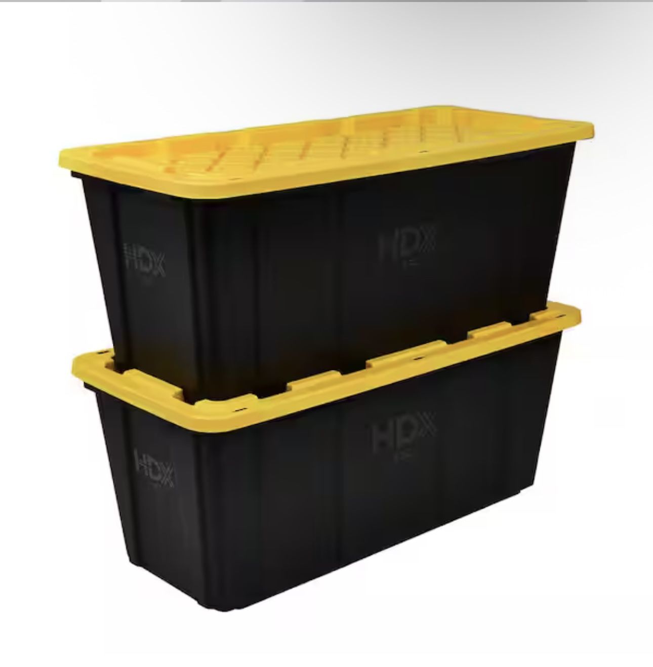 HDX 57 Gal. Tough Storage Tote - Black/Yellow Lid - photo 3
