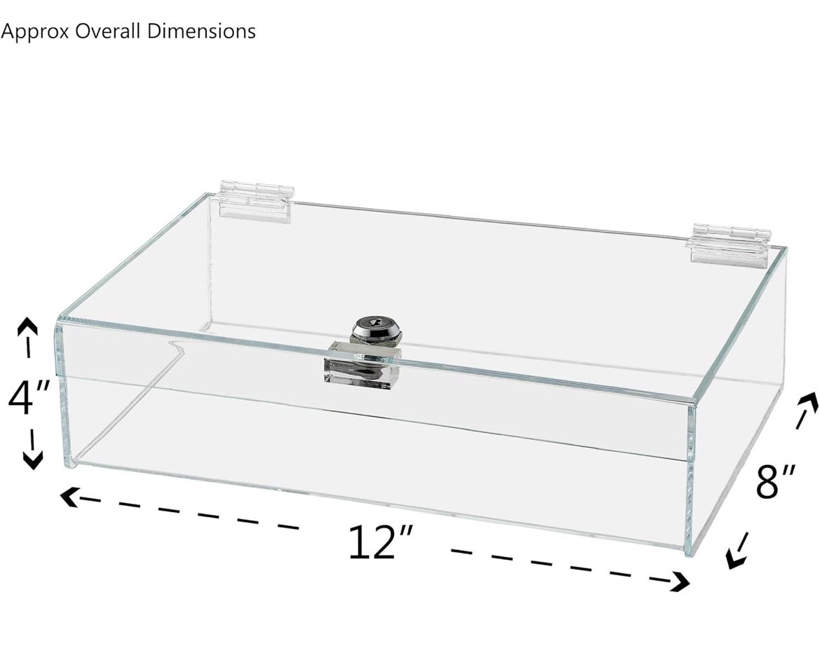 Acrylic Locking Display Case with Keys 12" x 8" x 4" - photo 2