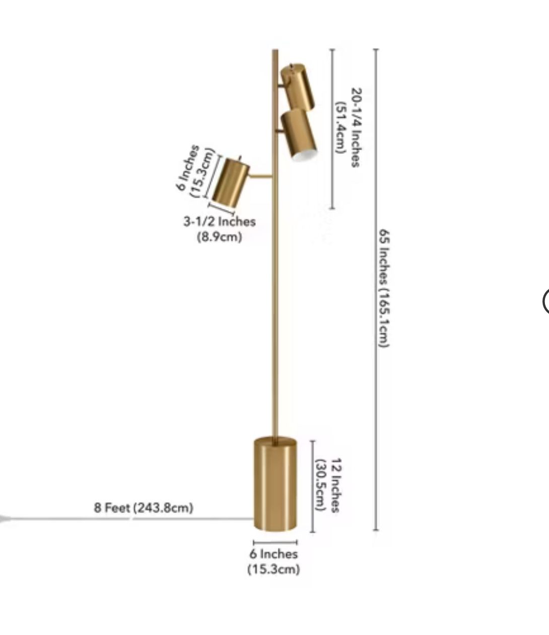 Hampton & Thyme 3-Light Floor Lamp with Metal Shade - photo 5