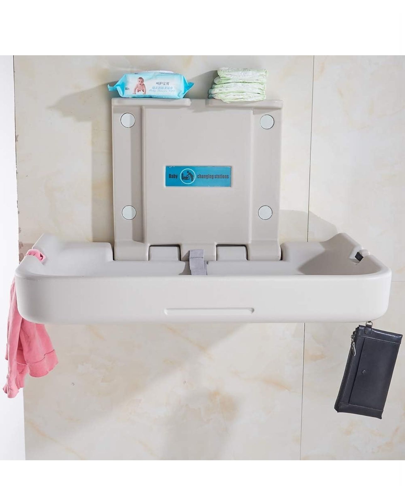 Fold Down Baby Changing Station (2 White Granite) - photo 2