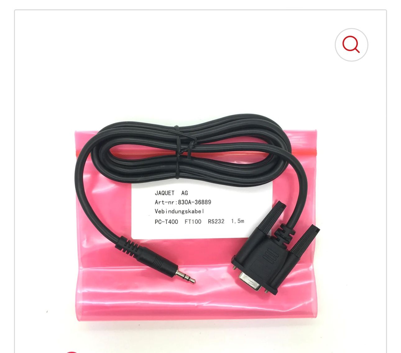 Jaquet Cable Harness PC-T400, FT100 RS232 1.5m