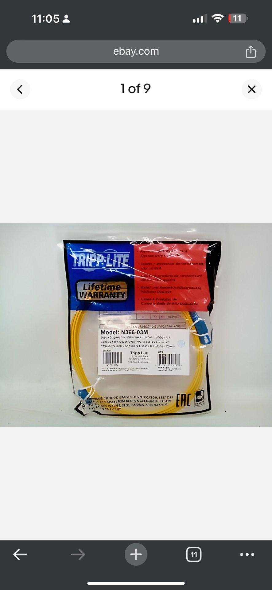 Tripp Lite 3m Duplex LC SC Fiber Cable N366-03m - photo 2
