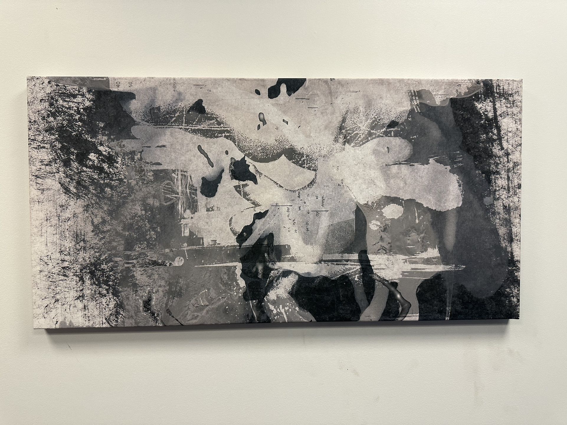 Large Black and White Abstract Painting, White Texture Painting,