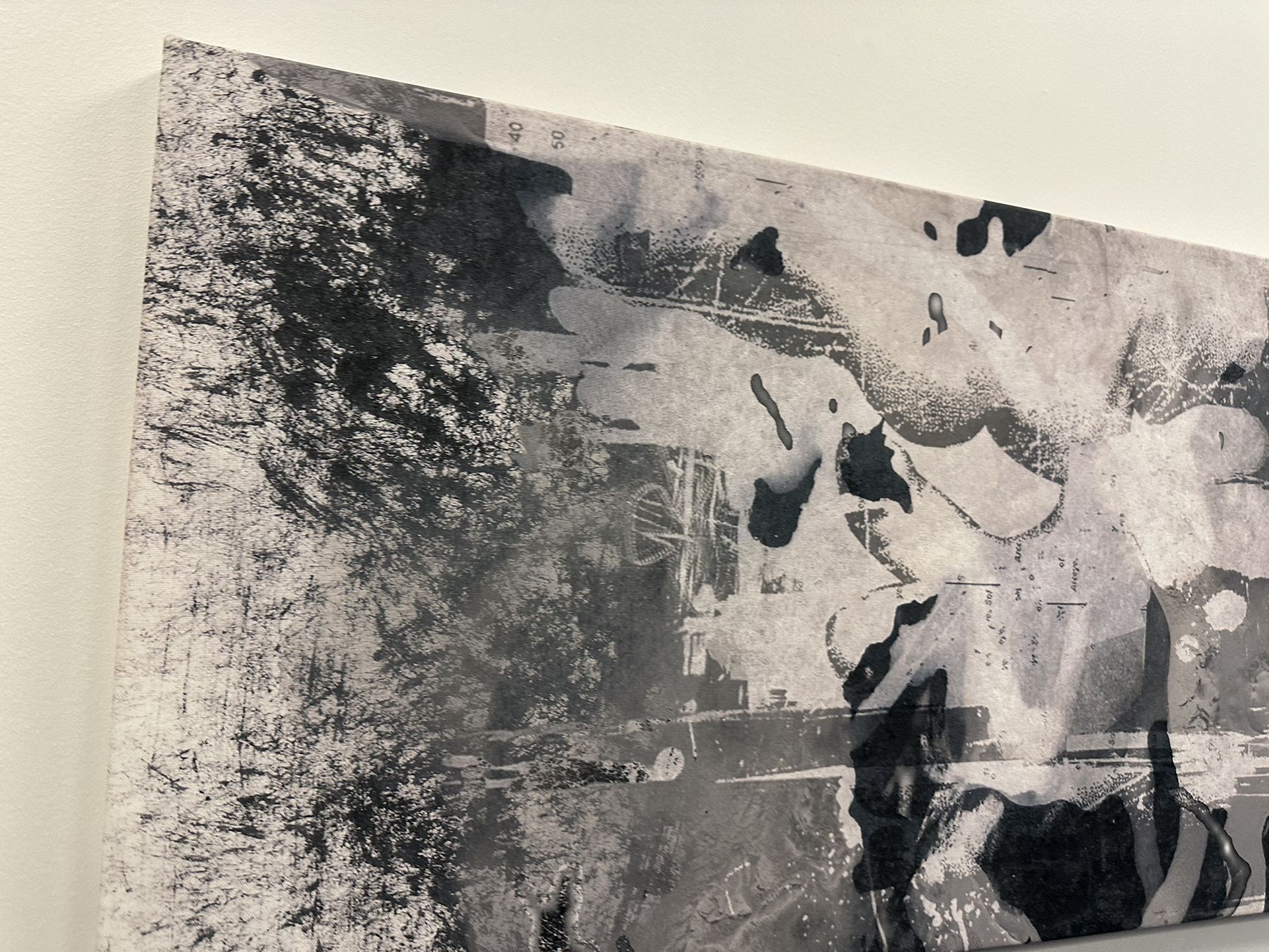Large Black and White Abstract Painting, White Texture Painting, - photo 2