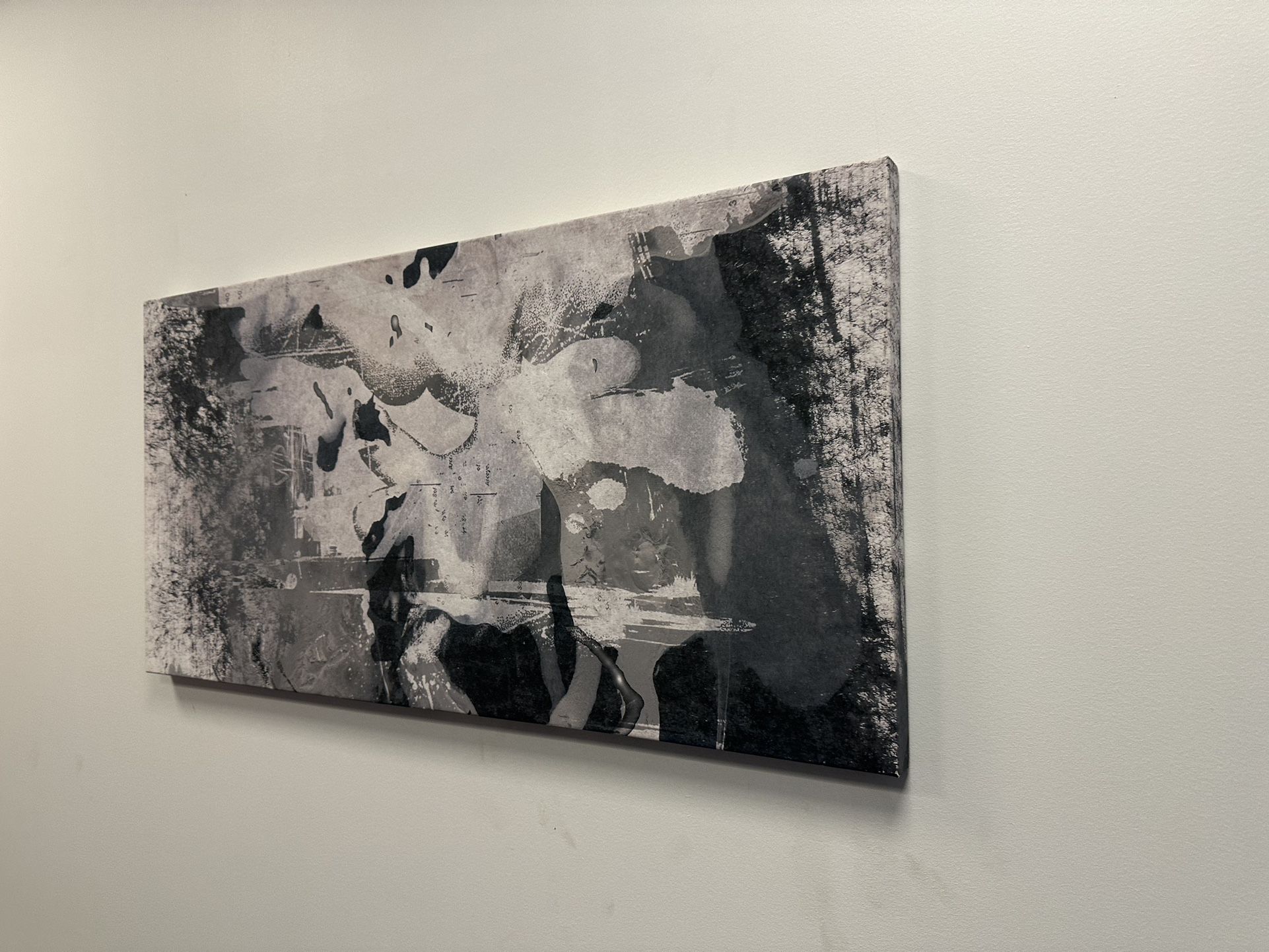Large Black and White Abstract Painting, White Texture Painting, - photo 4