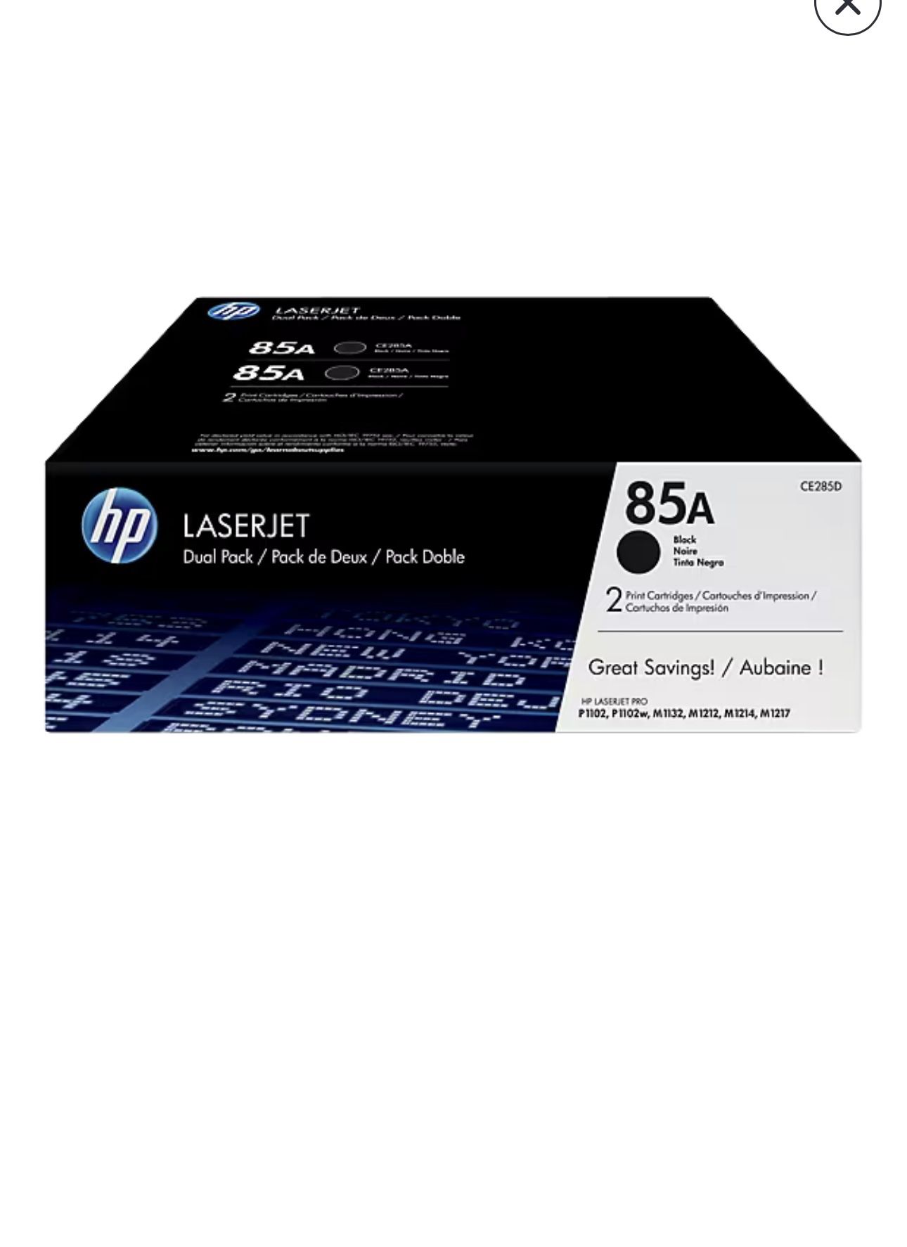 HP 85A 2-pack Black Original LaserJet Toner Cartridges