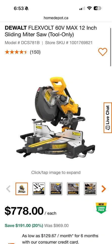 DeWalt Sliding Miter Saw – Tool Only (No Battery) - photo 2