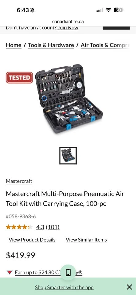 Mastercraft Air Tool Kit – Impact + Ratchet + Full Set ($400+ Va - photo 3