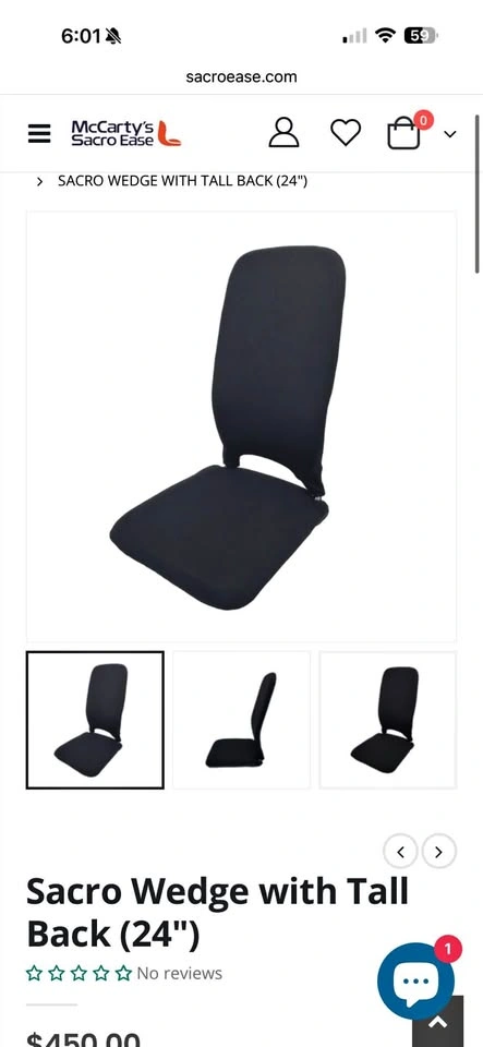 NEW Sacro Wedge Cushion w/ Tall Back – Orthopedic Back Support 🔥