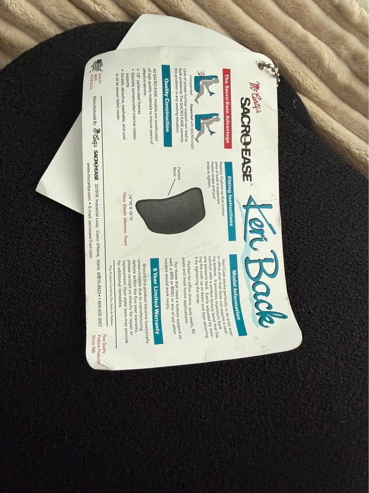 NEW Sacro Wedge Cushion w/ Tall Back – Orthopedic Back Support 🔥 - photo 3