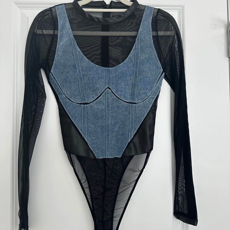 Maniere de Voir Bodysuit Jeans Leather - photo 2