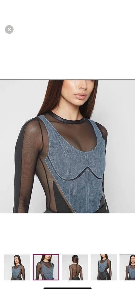 Maniere de Voir Bodysuit Jeans Leather - photo 4
