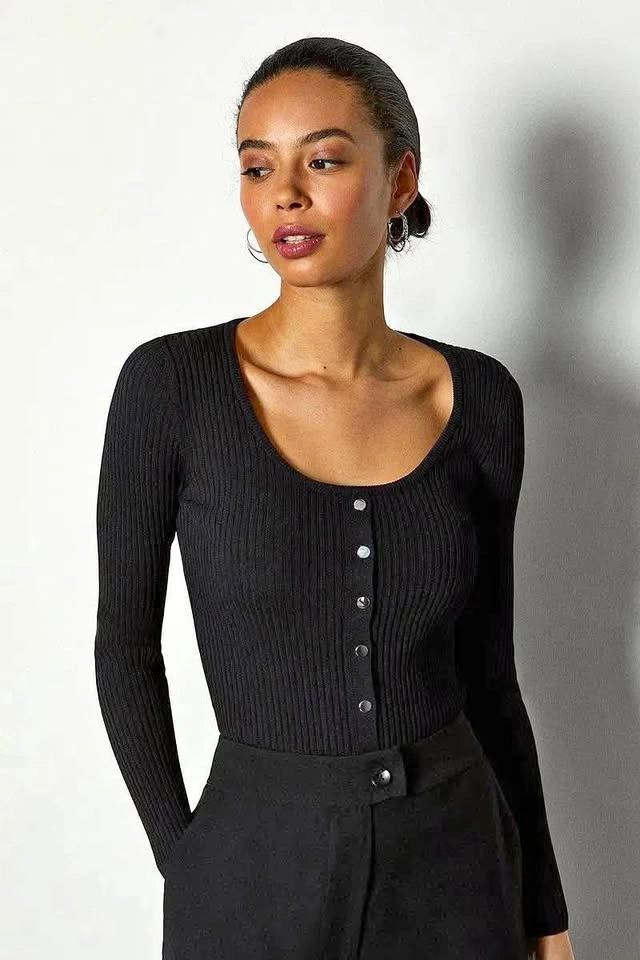 Karen Millen Rib Knit Top XS