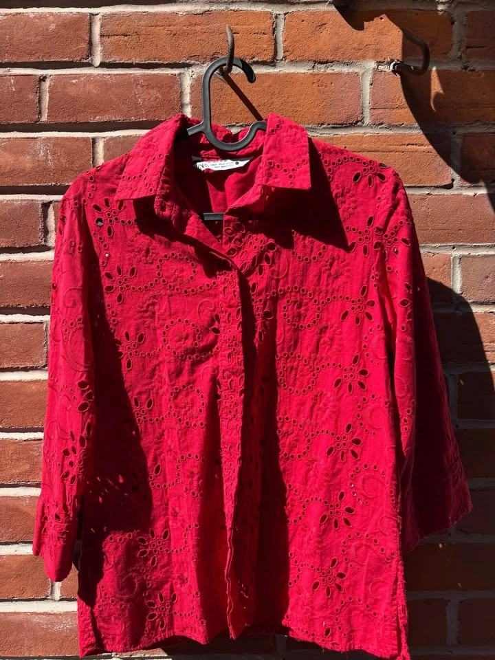 ZARA EMBROIDERED POPLIN SHIRT ZW COLLECTION XS - photo 3