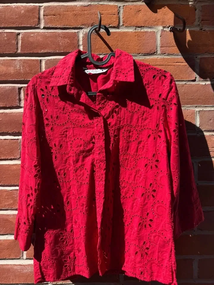 ZARA EMBROIDERED POPLIN SHIRT ZW COLLECTION XS - photo 3