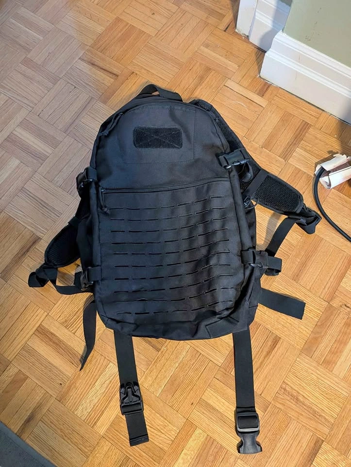 Large black tactical backpack