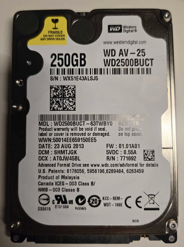 Western Digital 250GB WD AV-25 Hard Drive