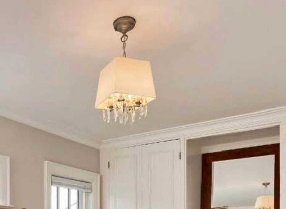 Ivory Vintage Pendant Hanging Crystal Light Fixture