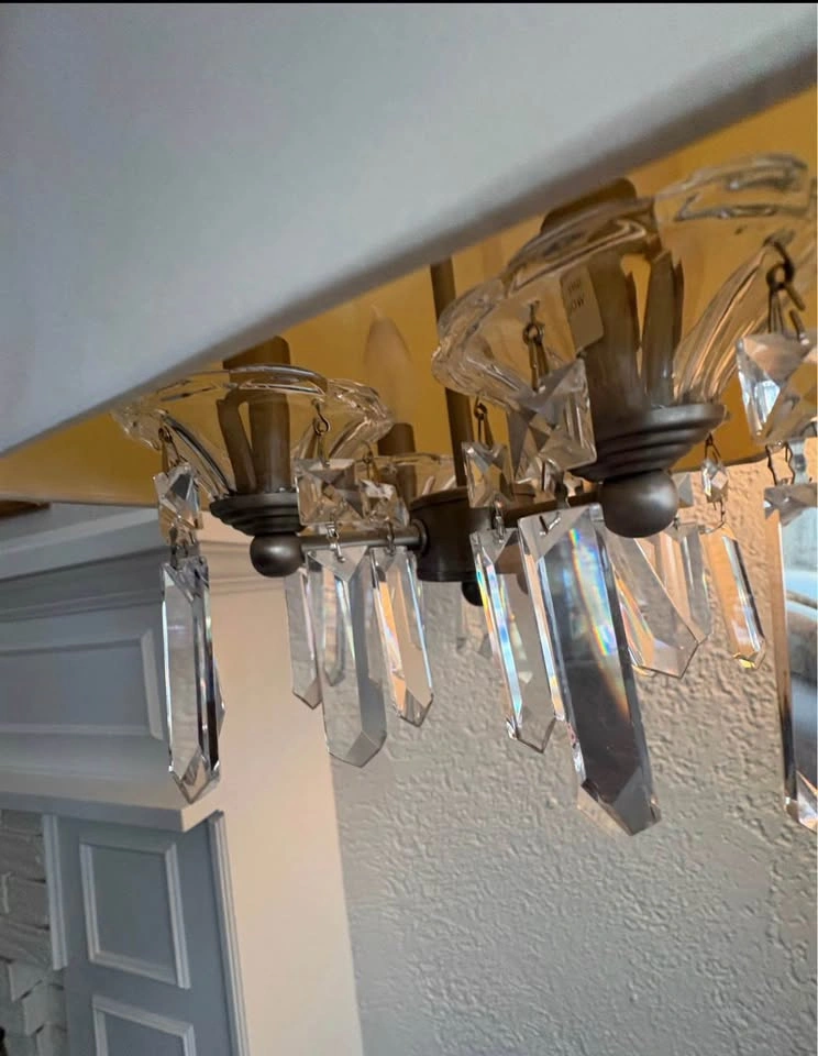 Ivory Vintage Pendant Hanging Crystal Light Fixture - photo 3