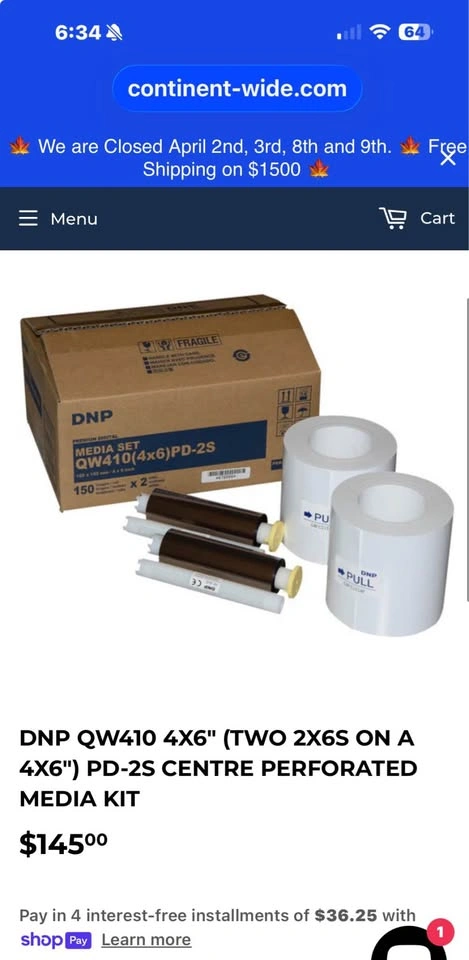 DNP QW410 Dye Sublimation Printer with 4x6 Media Set - photo 3
