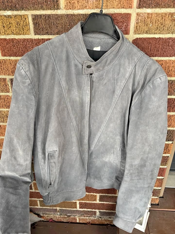 Unisex Leather Attic Grey Suede Bomber Jacket