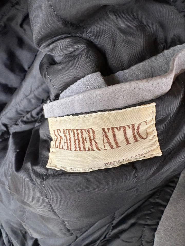 Unisex Leather Attic Grey Suede Bomber Jacket - photo 3