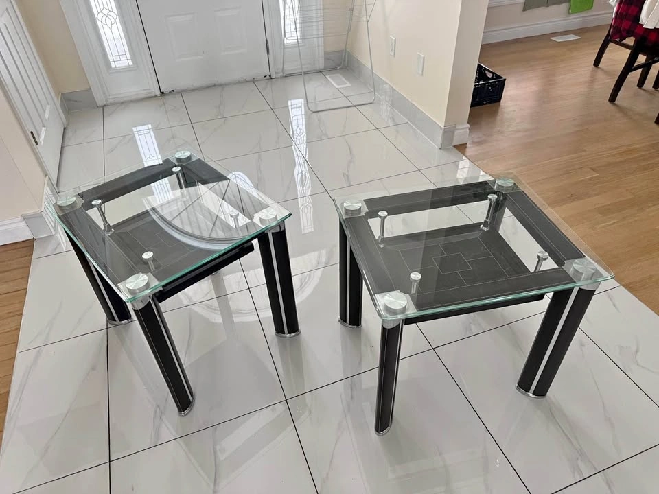 Sofa glass side tables