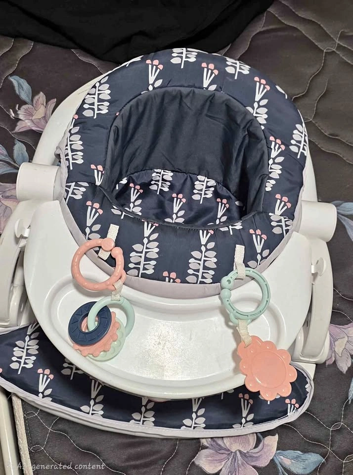 Baby booster seat with tray and toys