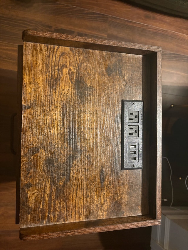 Nightstand with Power Outlet and Shelf - photo 2