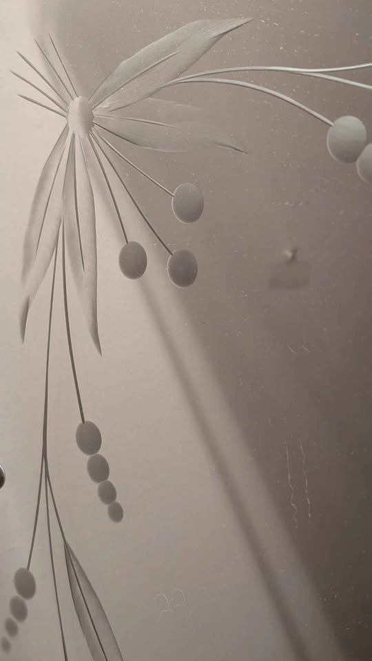 Vintage mirror - etched flowers - photo 3