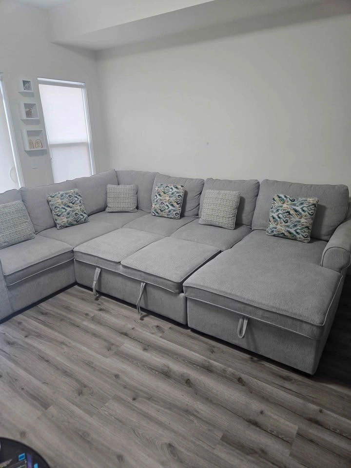 Sectional Sofa with Pull Out Bed and Storage - photo 4